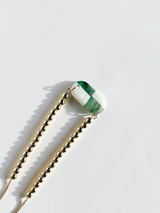Oval Bracelet | white forest check