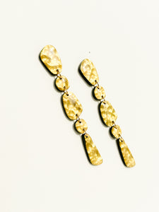 Pebble Drops | hammered gold