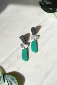 Dew Drop | emerald houndstooth