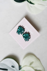 Glitter Burst Studs | emerald